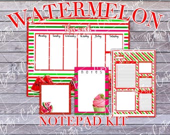 Collezione di blocchetti per appunti stampabili / Divertimento con l'anguria / Stampabile / Articoli per fiere dell'artigianato / Personalizzabile / Personalizzabile / Festa della mamma