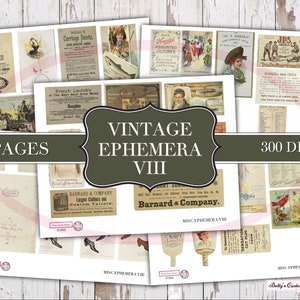 Vintage Ephemera VIII - Botânico - Ephemera - Junk Journal - Download digital - Cartão postal - ATC - Cartões botânicos