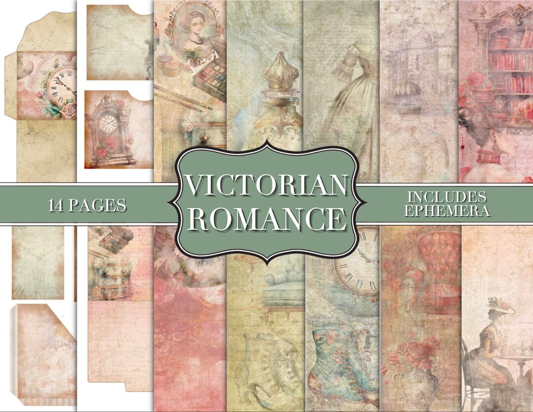 Victorian Romance - Junk Journal Kit - Digital Paper Prints - Scrapbook ...
