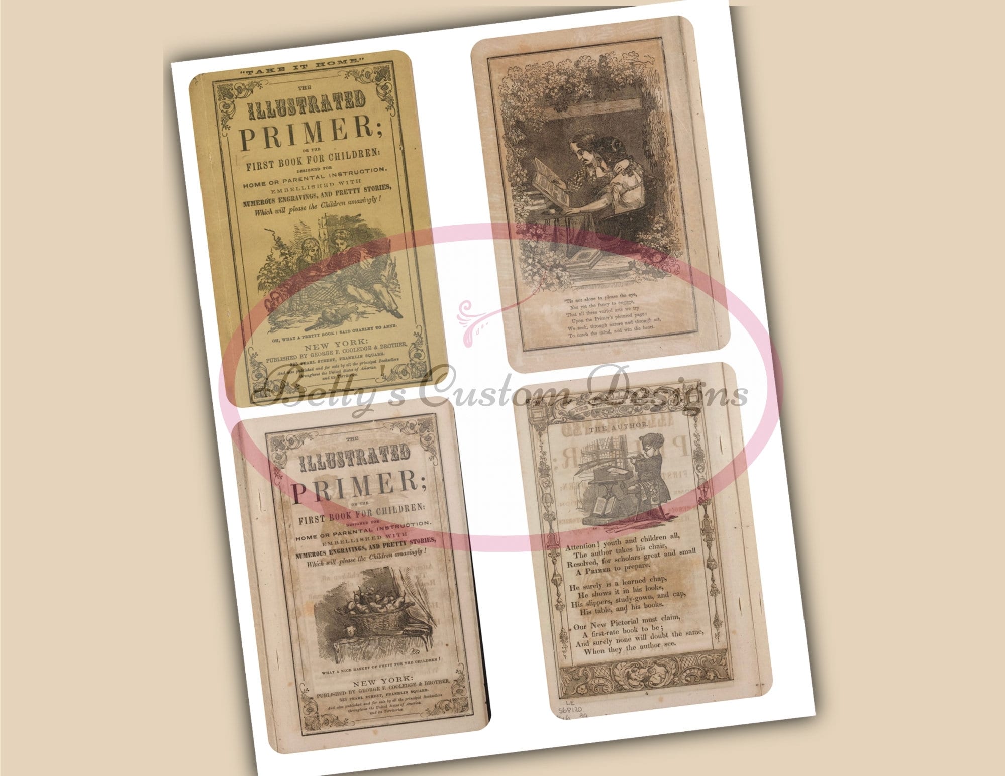 1844 Illustrated Primer Journal Cards Vintage Botanical Etsy