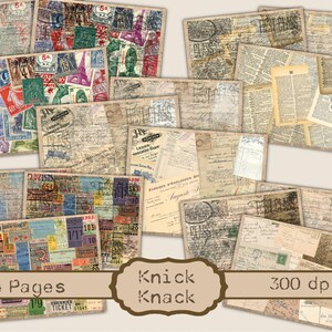 Knick Knack Junk Journal Kit - Digital Paper Prints - Scrapbook - Vintage Books - Ephemera - Antique Paper - Journal Pages - Spring