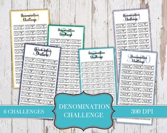 Denomination Savings Challenge | Printable Savings Challenge | Digital | Savings Challenge