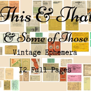 This & That Vintage Ephemera - ATC - Floral - Roses - Printable - Digital Download - Junk Journal Ephemera - Embellishments - Collage -