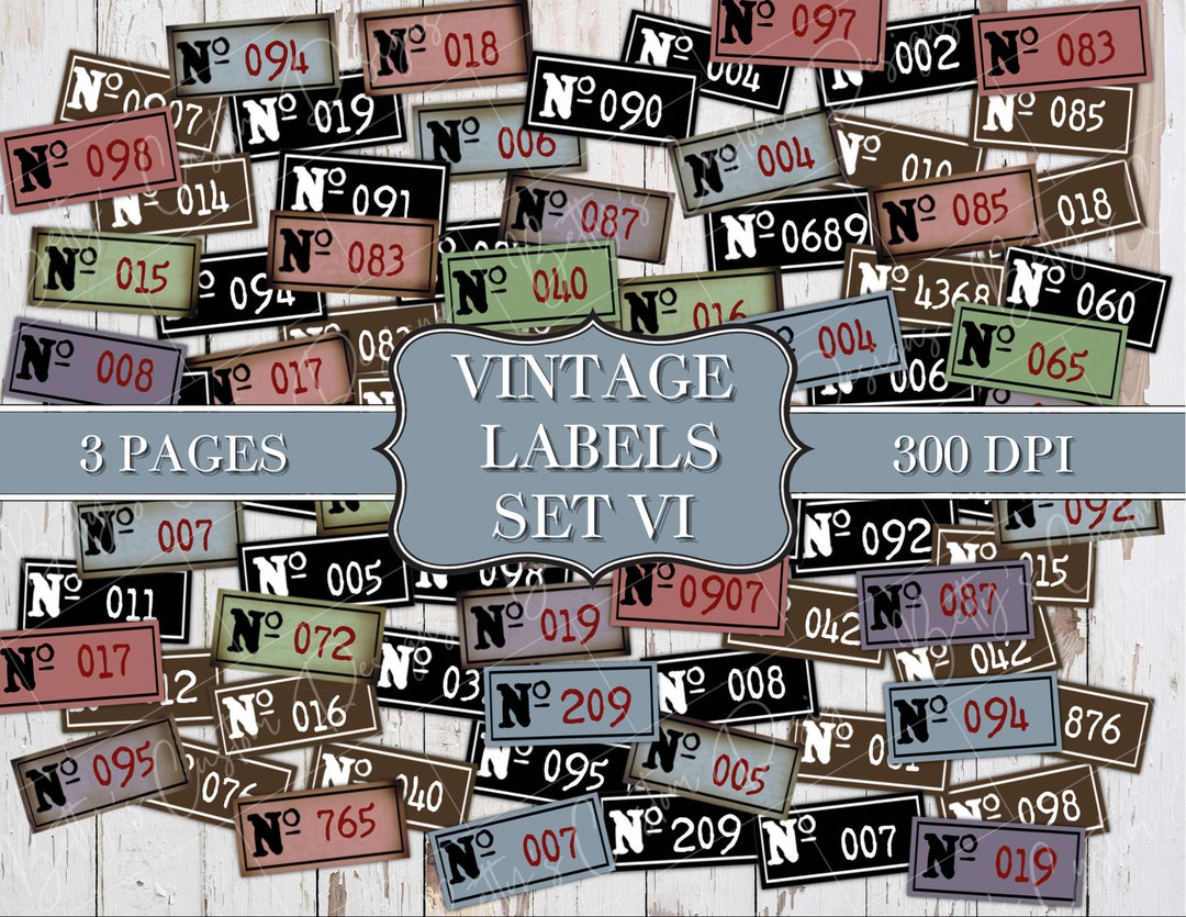 Vintage Labels Set VI - Labels - Random Labels - Junk Journal Ephemera ...