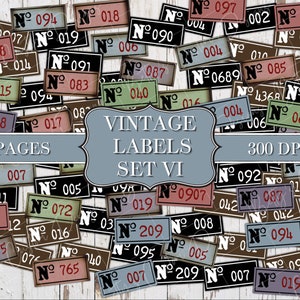 Vintage Labels Set VI - Labels - Random Labels - Junk Journal Ephemera - Embellishment - Digital - Printable - Vintage Label