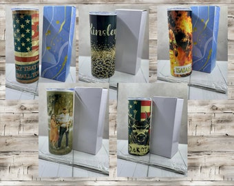 Custom - Made-to-Order - Personalized Sublimation 20 oz Skinny Tumblers
