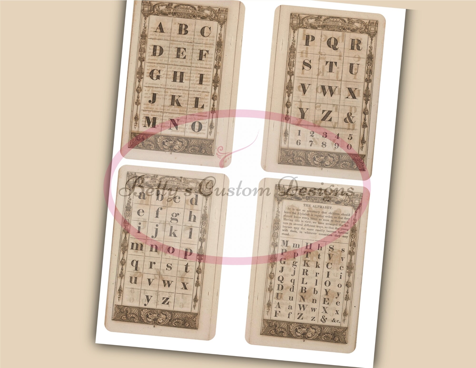 1844 Illustrated Primer Journal Cards Vintage Botanical Etsy