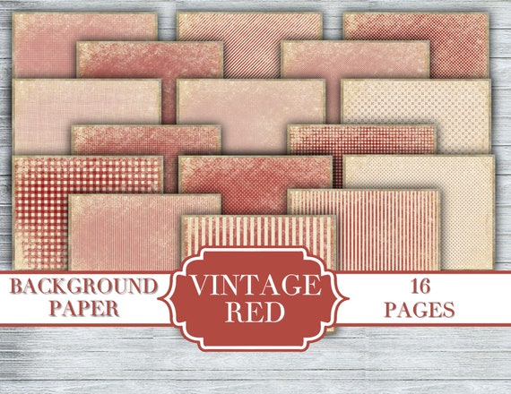 Vintage Red Junk Journal Kit - Digital Paper Prints