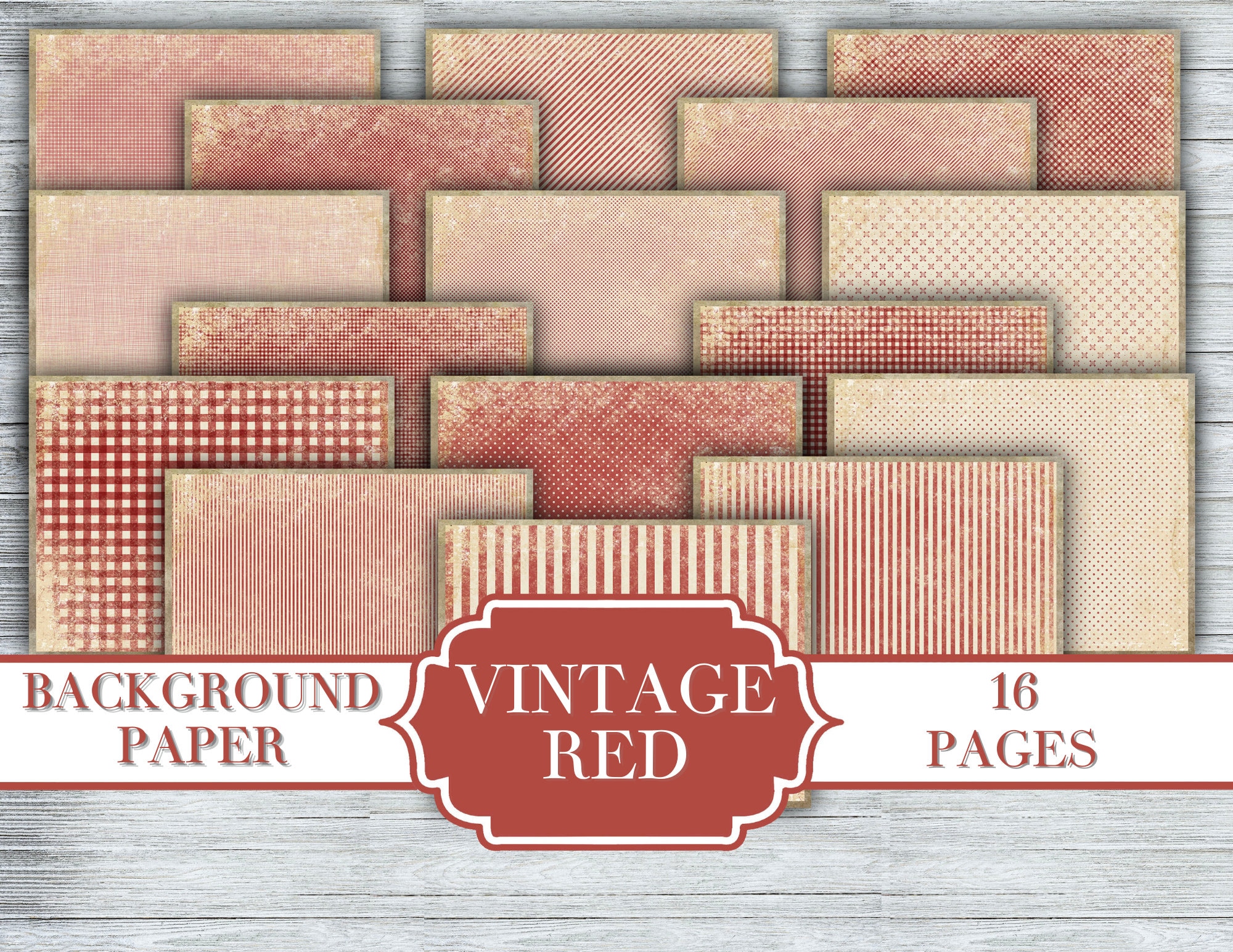 junkjournal【antique Red】 Gothic Red Lace Junk Journal Pages, Digital Scrapbook Paper