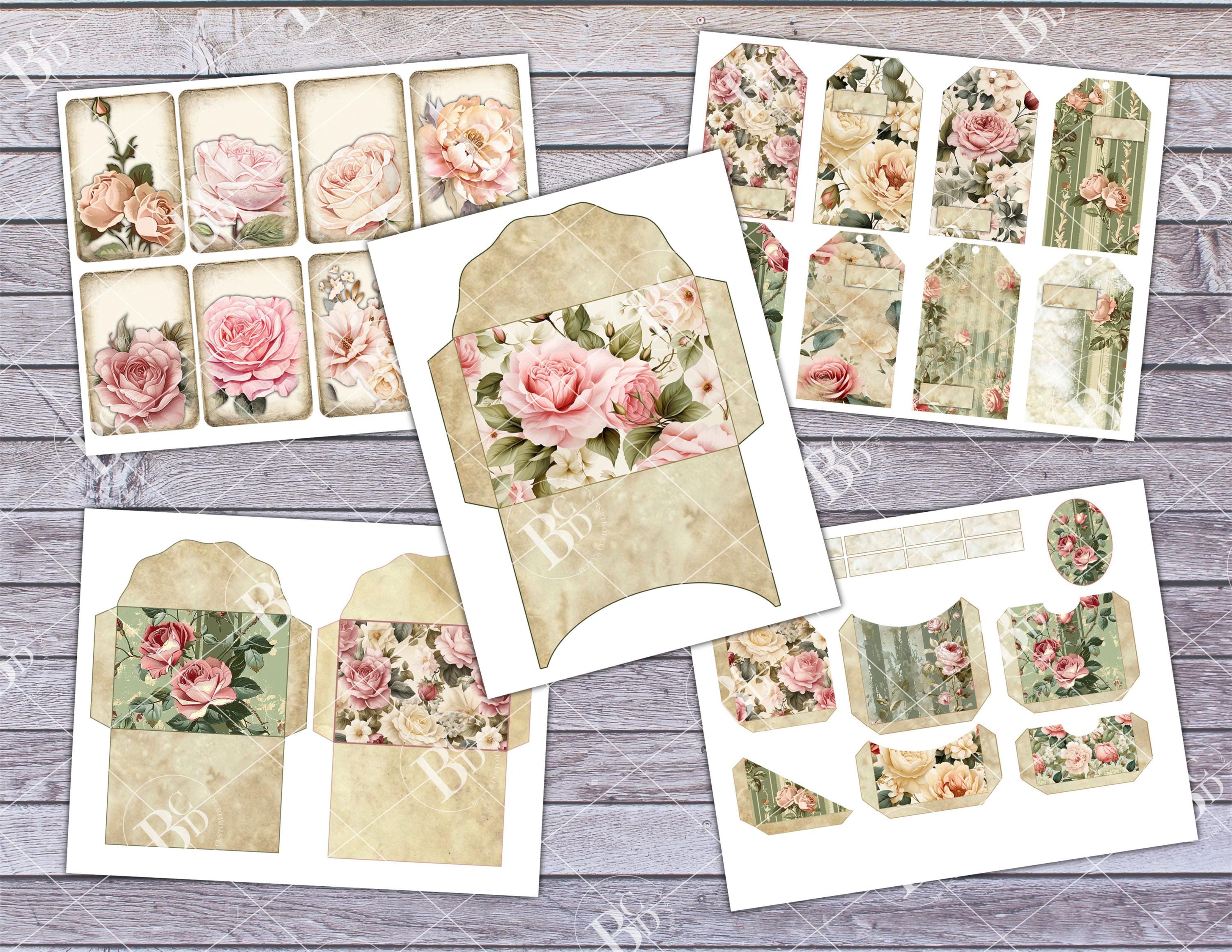 Antique Rose | Junk Journal Kit | Digital | Printable | Ephemera - Etsy