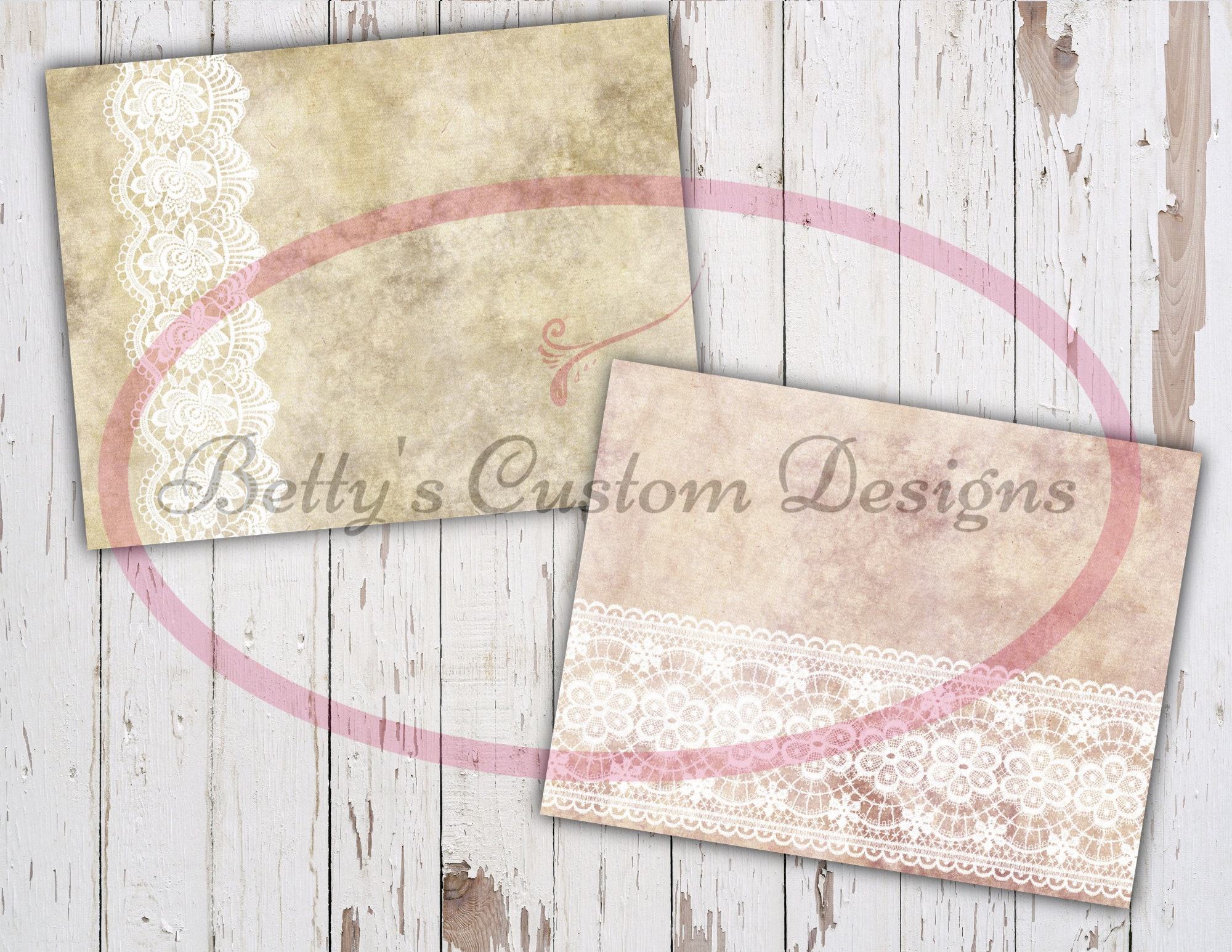 Vintage Lace Background Junk Journal Kit - Digital Paper Prints ...