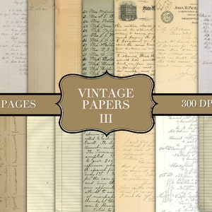 Vintage Papers III - Backgrounds - Digital Paper Prints - Scrapbook - Vintage Books - Ephemera - Paper - Journal Pages
