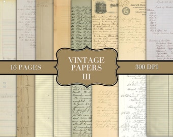 Vintage Papers III - Backgrounds - Digital Paper Prints - Scrapbook - Vintage Books - Ephemera - Paper - Journal Pages