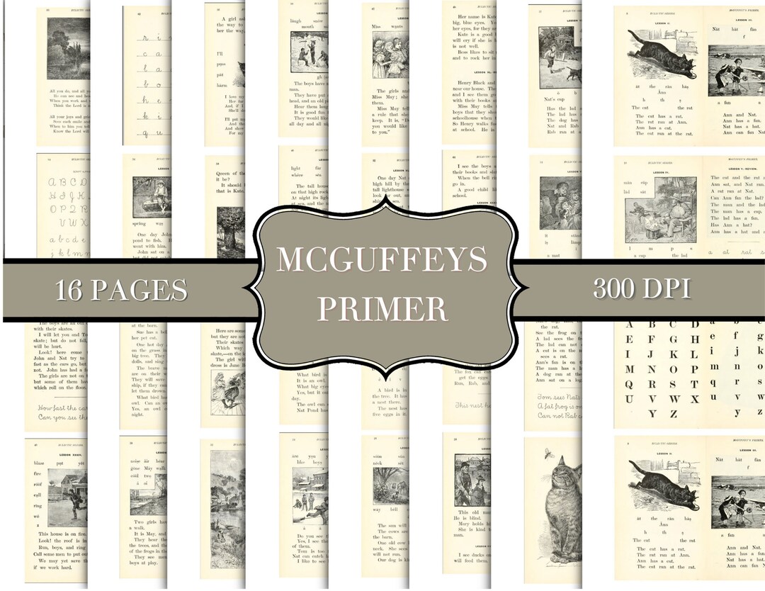 Mcguffeys Eclectic Primer 1900s Vintage Botanical Ephemera Junk Journal Mcguffeys Eclectic Primer 1900s Vintage Botanical Ephemera Junk Journal