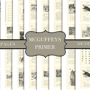 McGuffeys Eclectic Primer - 1900s - Vintage - Botanisch - Ephemera - Junk Journal - Digitaler Download - Postkarte - ATC - Botanische Karten