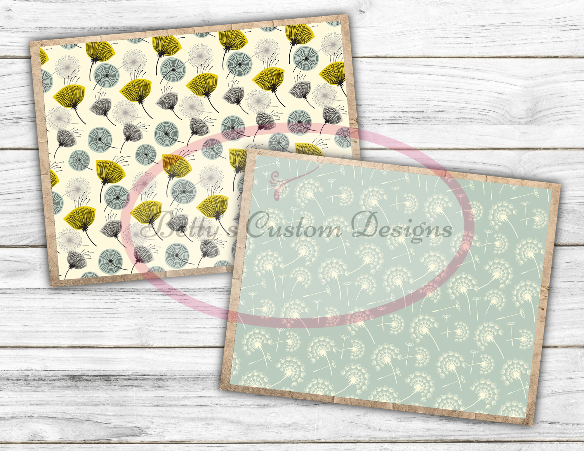 Dandelion - Junk Journal Kit - Digital Paper Prints - Scrapbook ...