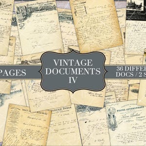 Documentos franceses antiguos IV - Descarga digital - Efímeras para diarios basura - Adornos - Formulario vintage en blanco - Imprimible - Planificador de álbumes de recortes