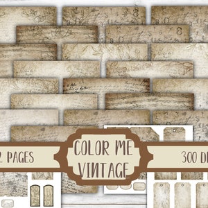 Color Me Vintage Junk Journal Kit - Digital Paper Prints - Scrapbook - Vintage Books - Ephemera - Antique Paper - Journal Pages - Spring