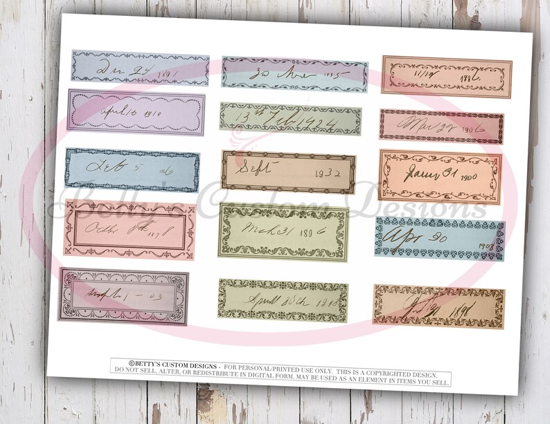 Vintage Labels Set V - Labels - Random Labels - Junk Journal Ephemera ...