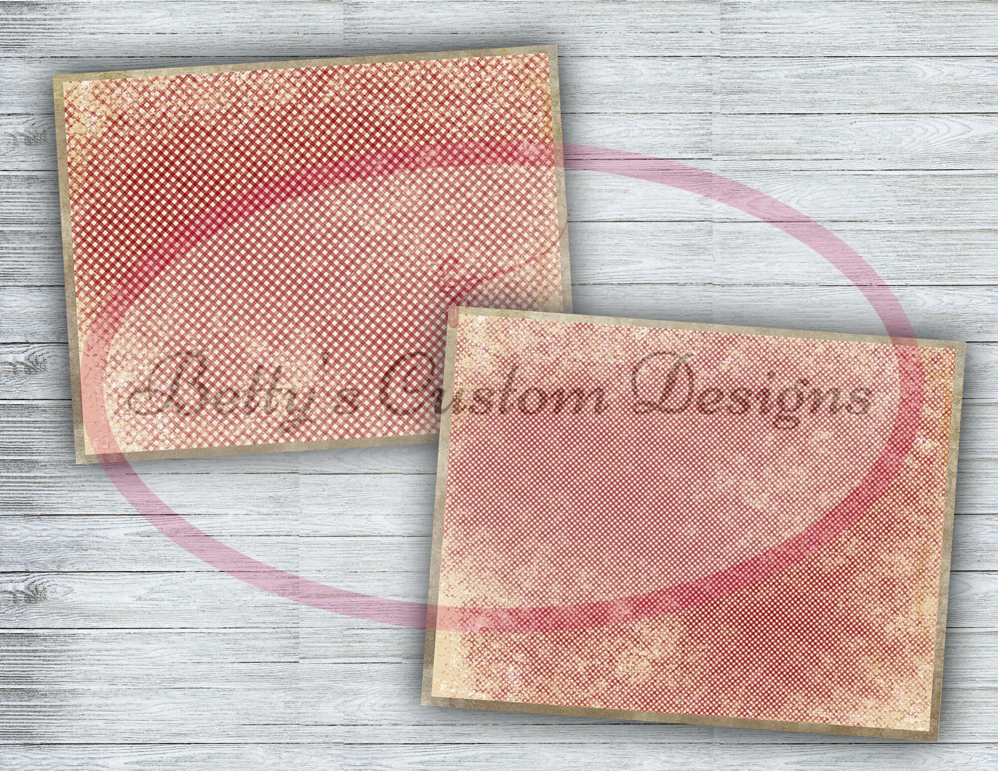 junkjournal【antique Red】 Ornate Red Floral Junk Journal Paper, Vintage Shabby Chic