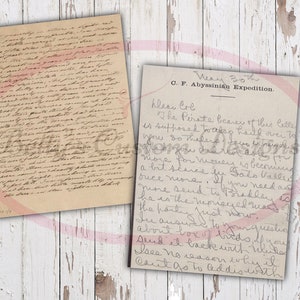 Printable Vintage Script Letters Paper Textures Digital Paper Grunge ...