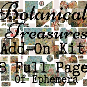 Botanical Treasures Junk Journal HUGE ADD-ON Kit - Digital Paper Prints - Scrapbook - Vintage Books - Ephemera  Antique Paper  Journal Pages