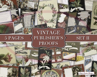 Vintage Publisher’s Proofs - Set 2 - Digital Tea Cards - Junk Journal Ephemera - Embellishment - Digital - Printable - Vintage Label