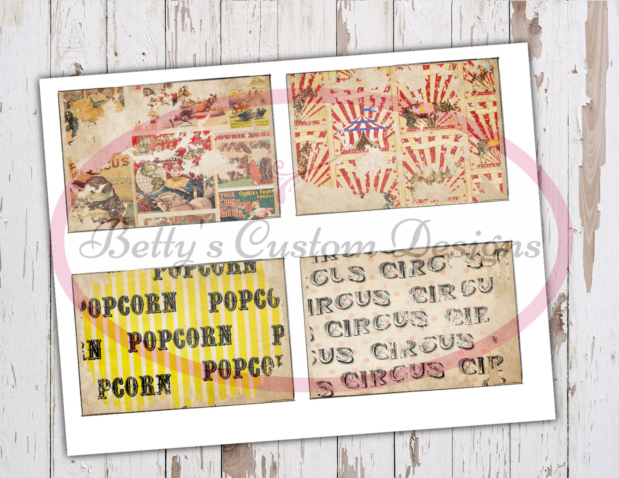 Vintage Circus Ephemera Kit - Printable Tags - Junk Journaling Digitals ...