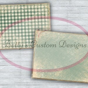 Vintage Green Junk Journal Kit Digital Paper Prints Scrapbook Vintage Books Ephemera Antique Paper Journal Pages image 5