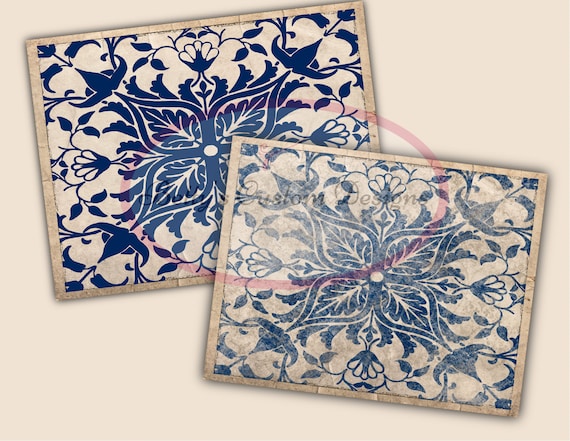 junkjournal【vintage Blue】 Blue Junk Journal Kit Digital Vintage Ephemera Pack