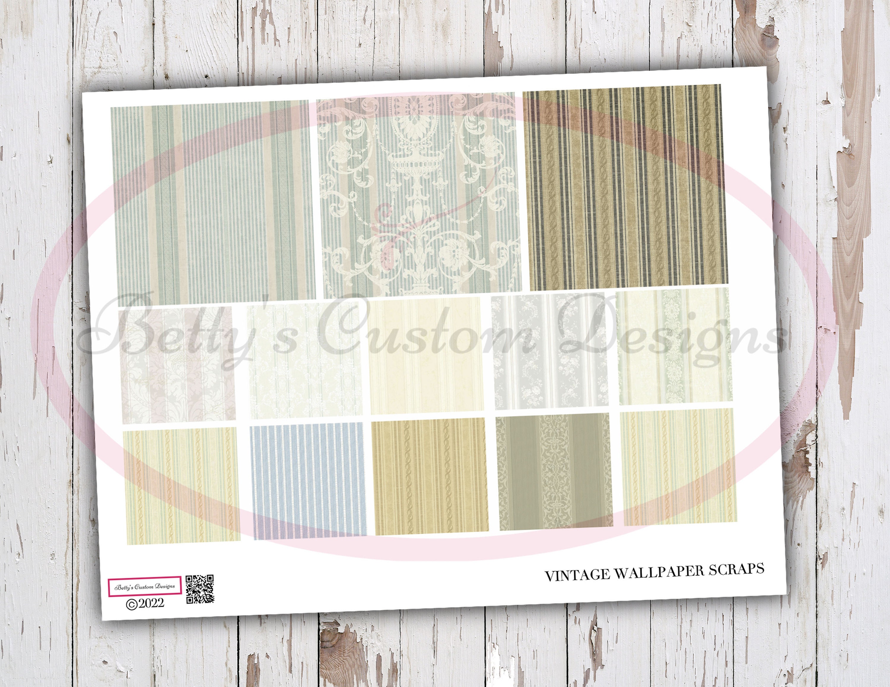 Vintage Wallpaper Scraps Printable Junk Journaling Etsy