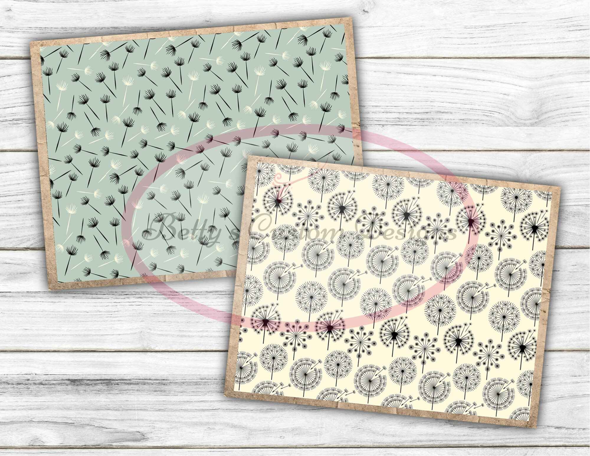 Dandelion - Junk Journal Kit - Digital Paper Prints - Scrapbook ...