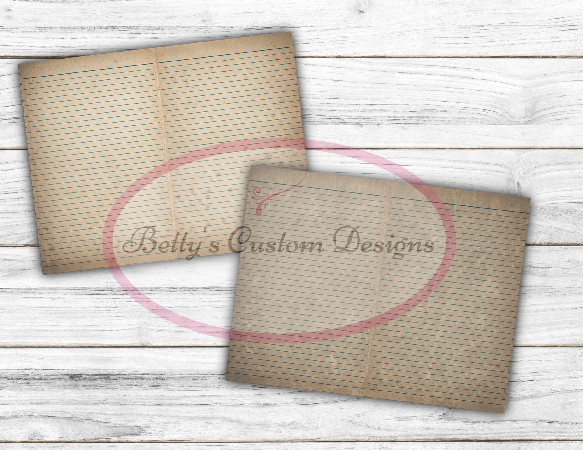 Rustic Notebook Page Landscape Vintage Style Antique Writing Paper Notebook - Etsy
