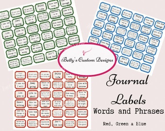 Labels II - WORDS - Typewriter Font - Printable - Ephemera - Junk Journal Label - Phrases - Journal Phrases - Journal Words