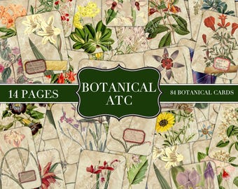 Botanische dagboekkaarten - dagboekkaarten natuuronderzoeker - kruidenplannen - afdrukbaar - digitaal - ATC