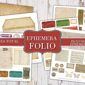 Ephemera Folio - Junk Journal Essentials - Botanique - Ephemera - Junk Journal - Téléchargement numérique - Carte postale - ATC - Cartes botaniques