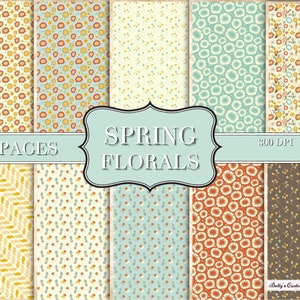 Spring Florals Junk Journal Kit - Digital Paper Prints - Scrapbook - Vintage Books - Ephemera - Antique Paper - Journal Pages