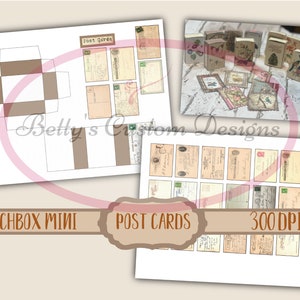 Cartoline Matchbox Mini - Junk Journal - Ephemera - Abbellimento - scrapbook - stampabile - miniatura