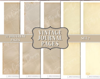 Vintage Journal Pages Set 2 - Digital Vintage Journal Pages - Junk Journal Ephemera - Embellishment - Digital - Printable - Double Fold