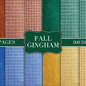 Fall Gingham - Junk Journal Kit - Digital Paper Prints - Scrapbook - Vintage Books - Ephemera - Antique Paper - Journal Pages