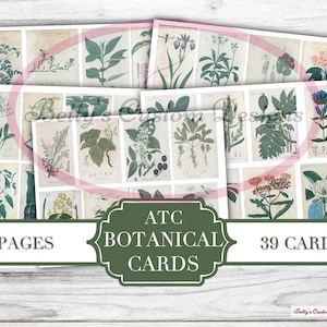 Botanische ATC-Karten aus dem Vintage-Katalog - Printable Ephemera Collage Sheets - Collage Sheet - Junk Journal Ephemera - Printable - Digital