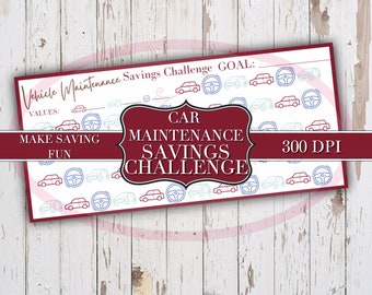 Car Maintenance Savings Tracker - Cash Spending Trackers - Cash Envelope - Printable - Digital Download Savings Tracker - Envelope Challenge