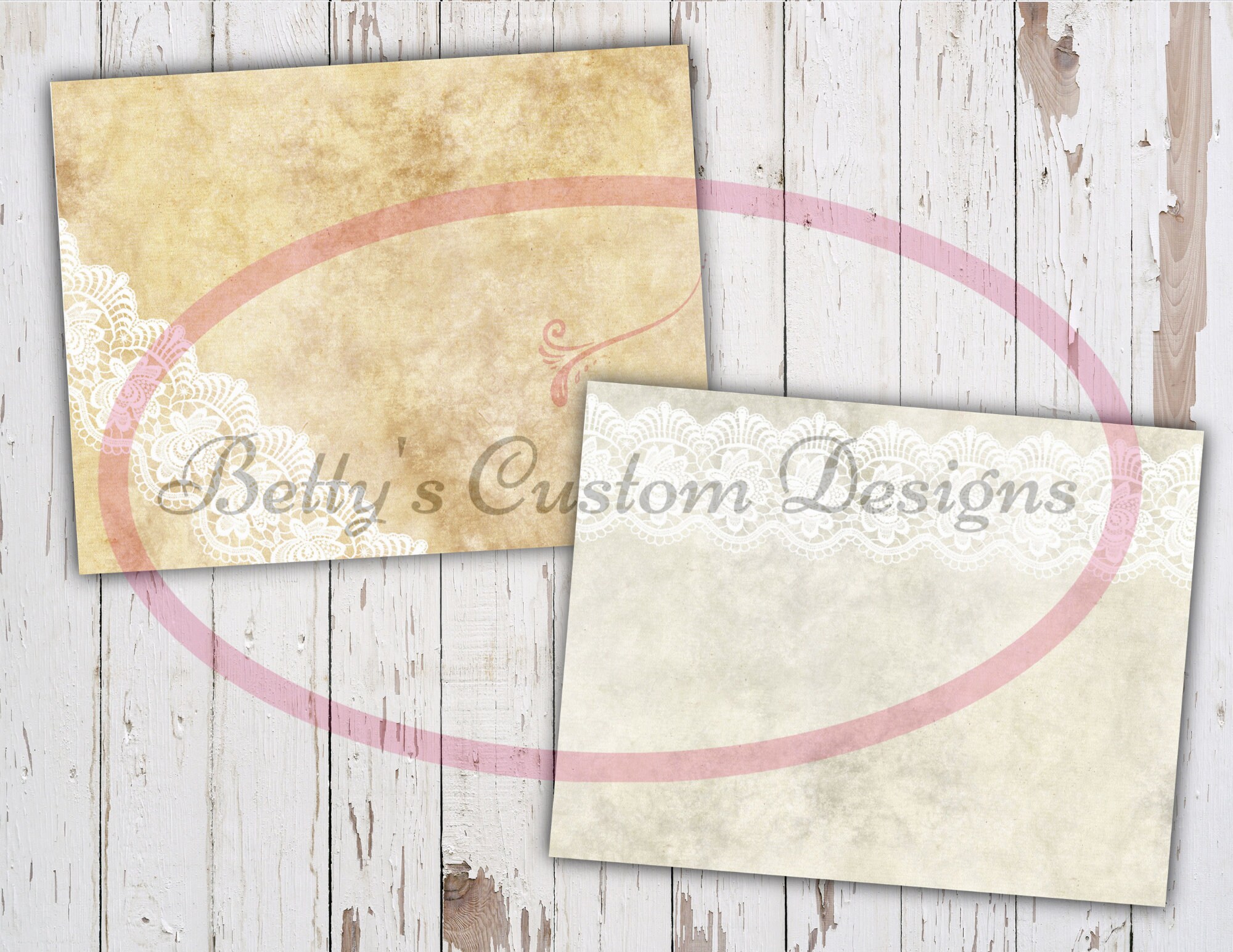 Vintage Lace Background Junk Journal Kit - Digital Paper Prints ...