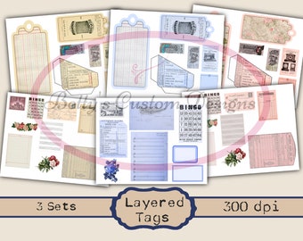 Loaded Tags - Printable Tags - Junk Journaling Digitals - Junk Journaling Tags - Ephemera - Vintage Tag - Vintage Tags