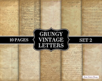 Grungy Vintage Pages - Digital Download - Printable - Junk Journal Ephemera - Embellishment - Vintage - Grunge - Paper