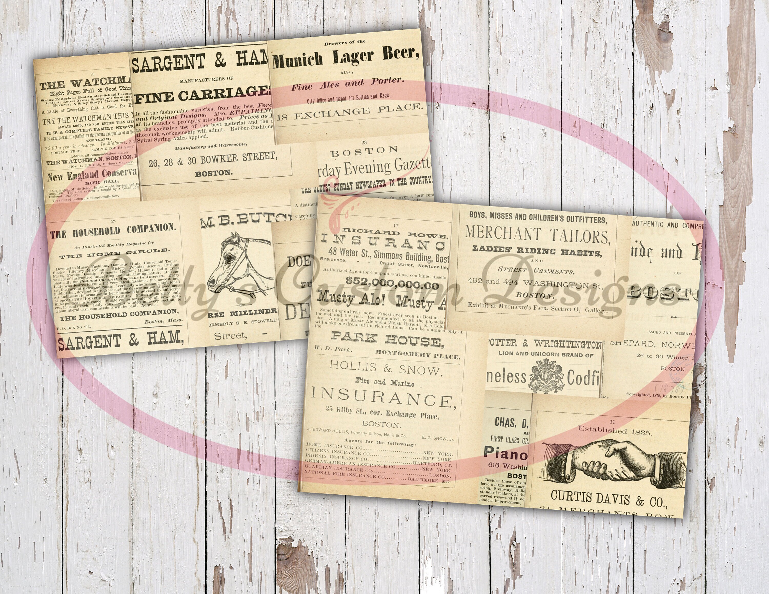 Vintage Book Journal Kit Digital Paper Prints Scrapbook Etsy