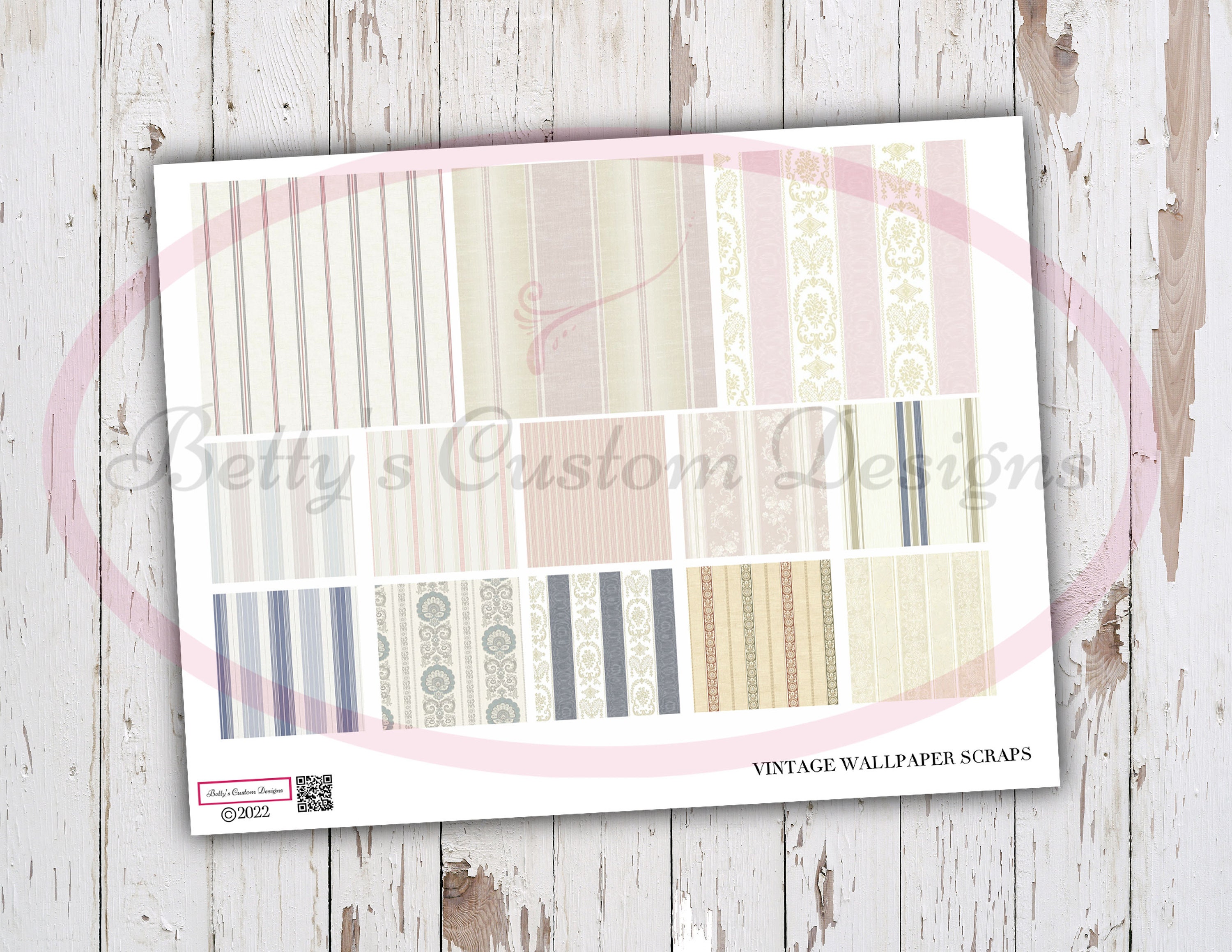 Vintage Wallpaper Scraps Printable Junk Journaling Etsy