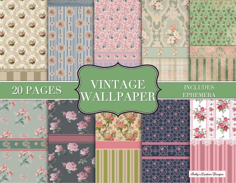 Vintage French Wallpaper Antique Wallpaper French Rose Etsy