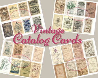 Digital Vintage Catalog Card - Botanical - Ephemera - Junk Journal - Digital download - Postcard - ATC - Botanical Cards