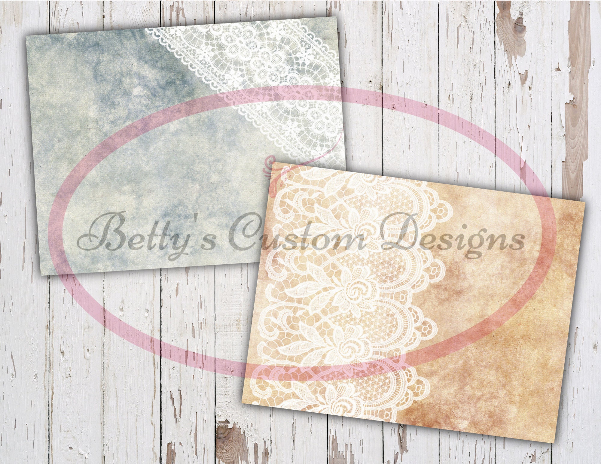Vintage Lace Background Junk Journal Kit - Digital Paper Prints ...
